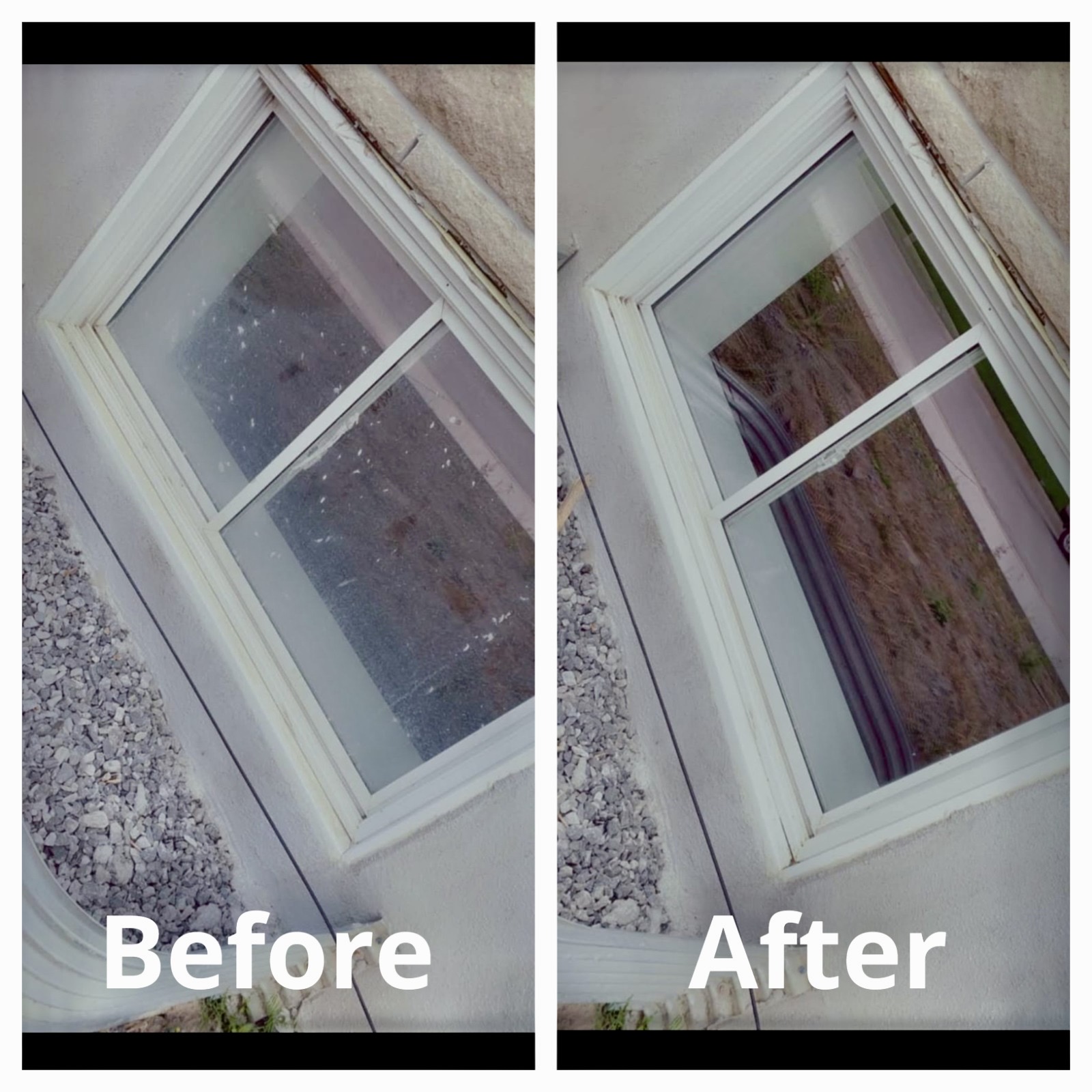 Before and after window cleaning in Navan